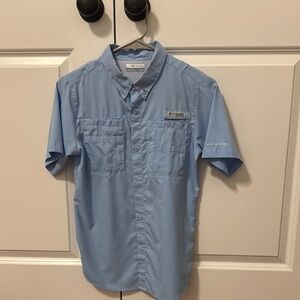 Columbia Blue Casual Button Down Shirt